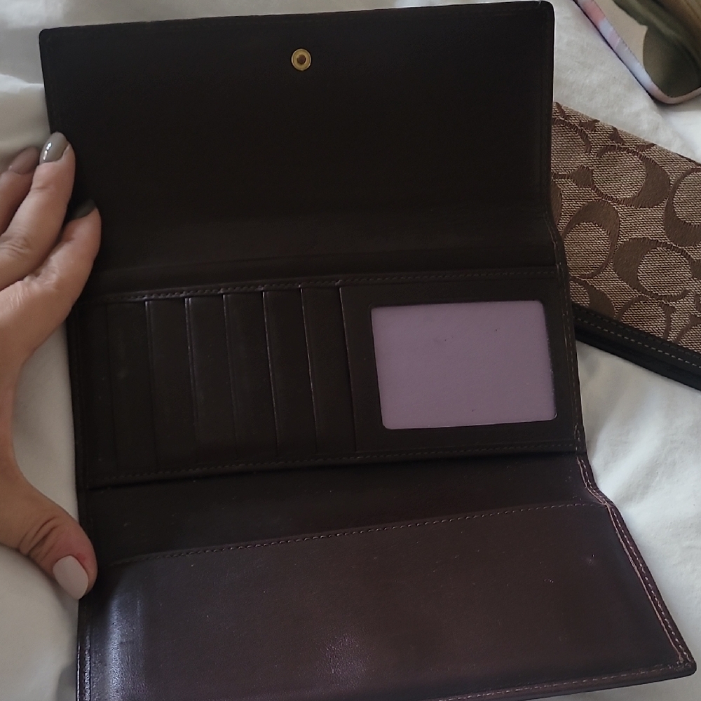 Coach Brown Patterned Wallet Set - image 3